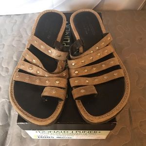 Donald J Pliner Gen-60 Pewter Studded Slide Sandal